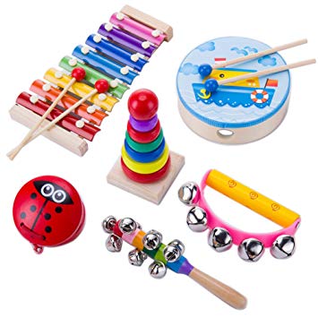 Toddler Toys Musical Instruments - Tones Hand Knock with Mallets, Percussion Toy Rhythm Band Set Preschool Educational Tools for Toddlers