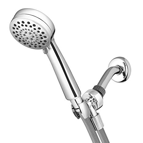 Waterpik VLR-643 Shower Head High Pressure Hand Held PowerSpray  Detachable 6 Spray Settings and 5' Hose, Chrome