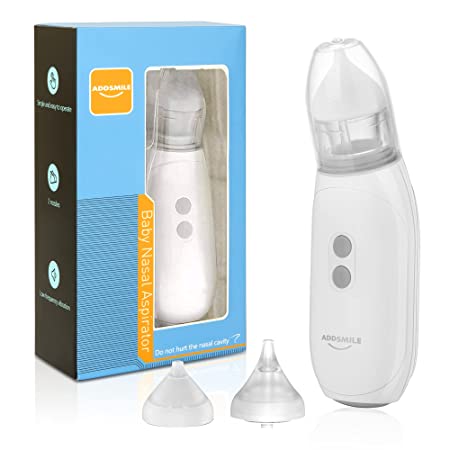 Nasal Aspirator for Baby, Electric Nose Sucker for Toddler with 2 Adjustable Tips, Nose Cleaner for Kids