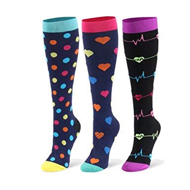 Compression Socks for Men & Women - 20-30mmHg 2 to 6 pairs Compression Stockings for Runners, Edema
