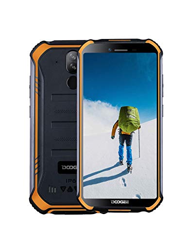 DOOGEE S40 Rugged Smartphone 4G Android 9.0 SIM Free Mobile Phone Dual SIM IP68 Waterproof Outdoor Phone, 3GB RAM 32GB ROM 4650mAh 5.5 Inch Fingerprint Face Unlock Phone NFC, 8MP 5MP Cameras Orange