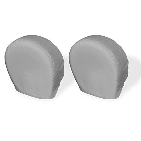 Explore Land Tire Covers 2 Pack - Tough Vinyl Tire Wheel Protector for Truck, SUV, Trailer, Camper, RV - Universal Fits Tire Diameters 29-31.75 inches, Charcoal