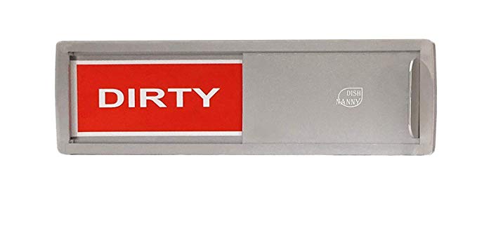 NEW DESIGN, The Original Dish Nanny Dishwasher Magnet CLEAN DIRTY -Sign Tells Whether Dishes Are Clean or Dirty(Dishwasher Signs With Color Options) (Silver 2019)