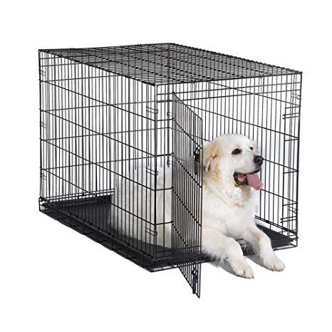 New World Crates Single Door Dog Crate, Black, 48" x 30" x 33"