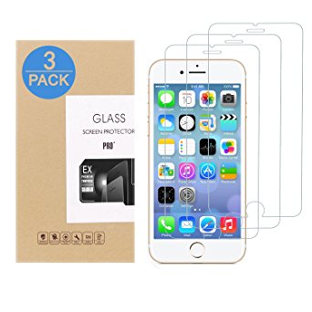 [3 Pack] iPhone 6S/6 Plus Screen Protector, GRUTTI HD Clear Premium Tempered Glass Screen Protector for Apple iPhone 6Plus 6SPlus 5.5 Inch