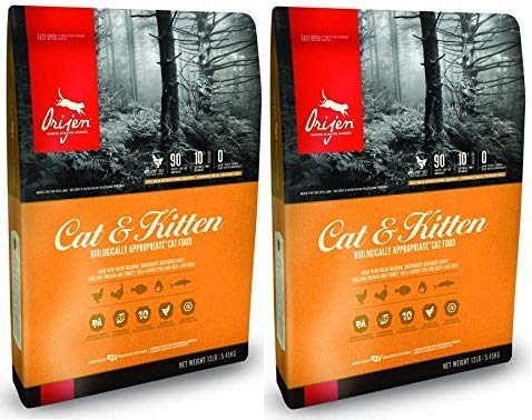 Orijen 2 Pack of Dry Cat Kitten Food, 12 Pounds Per Pack