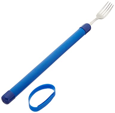 Sammons Preston Flexible Fork with Foam Handle, Bendable Foam Handle Allows for a Customize Hold on Grip Fork, Adaptive Utensil with Customizable Cutlery for Disabled, Handicapped, Elderly