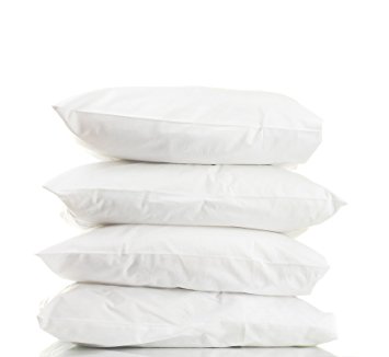 Superior White Down Alternative Pillow 4-Pack, Premium Hypoallergenic Microfiber Fill, Medium Density for Back, Stomach, and Side Sleepers - King Size, Solid White