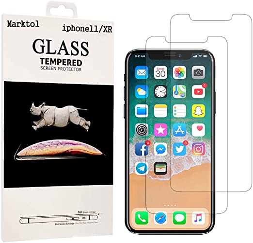 Marktol Screen Protector for iPhone 11 and iPhone XR, [2 Pack] Premium Tempered Glass [High Definition] [Ultra Thin] [6.1"]