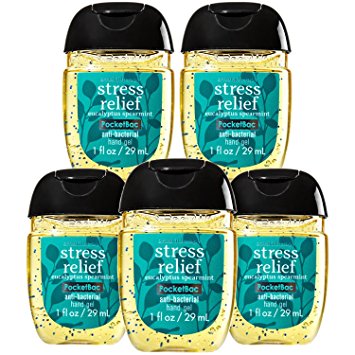 Bath and Body Works Stress Relief Pocketbac - Bundle of FIVE! Eucalyptus Spearmint Scent!