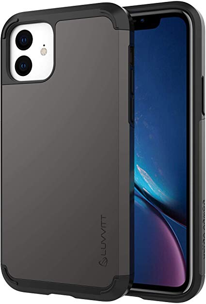 Luvvitt Ultra Armor Case Designed for iPhone 11 2019 with Removable Metal Plate for Magnetic Holder (car Phone Mount Cradle is not Included) for Apple iPhone XI 11 6.1 inch Screen - Space Gray