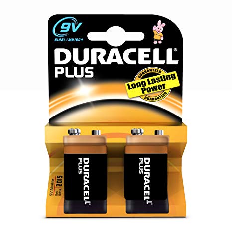 Duracell Plus MN1604 Alkaline 9 V Battery - 2-Pack