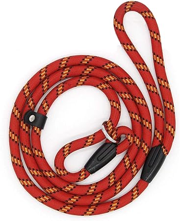 Sweeethome Dog Slip Rope Leash, Rope Lead for Pet, Adjustable Pet Leash Strong Dogs Training Leash Climbing Dog Rope Leash, 5 FT Nylon Leash for Dog Training Leash Small and Medium GOG Leash (red)