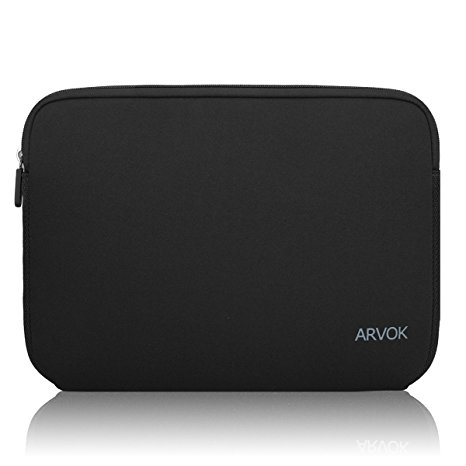 Arvok 15 15.6 Inch Water-resistant Neoprene Laptop Sleeve Case Bag/Notebook Computer Case/ Briefcase Carrying Bag/ Skin Cover For Acer/ Asus/ Dell/ Fujitsu/ Lenovo/ HP/ Samsung/ Sony/ Toshiba (15.6 inch, Black)