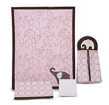 Carter's 4 Piece Crib Bedding Set, Pink Elephant (Discontinued by Manufacturer)