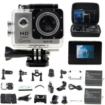 32GB Action Camera WIFI HD 1080P Waterproof Sports Camera 12MP Diving 30M Helmet CameraInclude 2PCS Battery And 32GB Class10 TF Card for Biking Riding Racing Skiing Motocross And Water Sports
