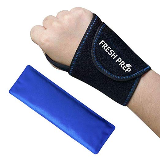 Wrist Gel Ice Pack Wrap for Hot Cold Reusable Therapy,Great for Sprained Wrist, Joint Pain, Sports Injuries - Adjustable Wrist Ice Brace for Pain Relief, Sprains & Swelling