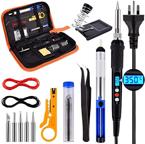Soldering Iron Kit, Welding Tools with Digital-Controlled LCD Screen, Adjustable Temperature 356°F-932°F, Calibration of Welding Temperature, Automatic Sleeping Mode for Circuit Board, Jewelry Making