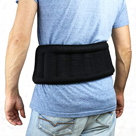 Huggaroo Wearable Back Wrap Microwavable Heating Pad, Scent-Free, Black