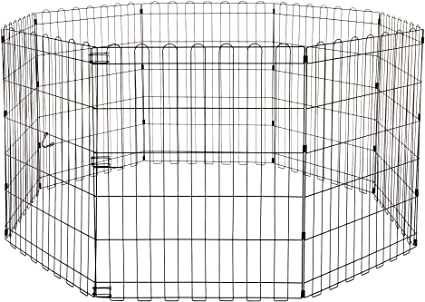 AmazonBasics Foldable Metal Pet Dog Exercise Fence Pen - 152,4 x 152,4 x 76,2 cm