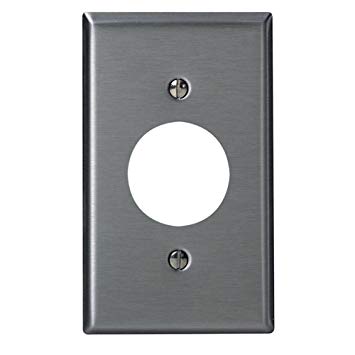 Leviton 84004-40 1-Gang, Single 1.406-Inch Hole Device Receptacle Wallplate, Standard Size, Device Mount, Stainless Steel