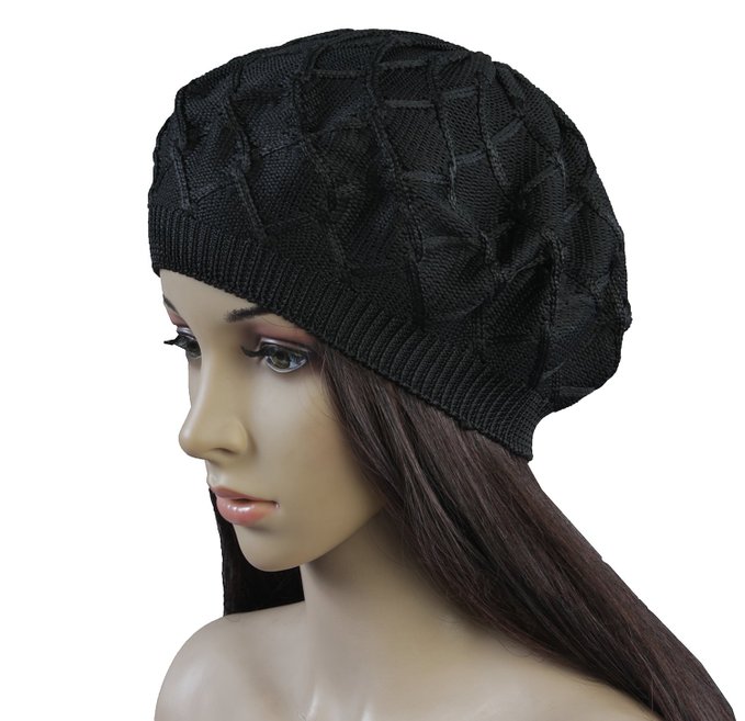 Womens Fashion Winter Warmer Knit Beret Hats Solid Color Beanie Hats