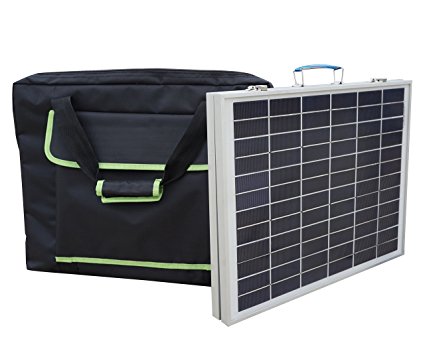 ECO-WORTHY 12 Volts 40 Watts Portable Foldable Polycrystalline Solar Panel Kit with Handbag Outdoor Solar Suitcase Battery Charger