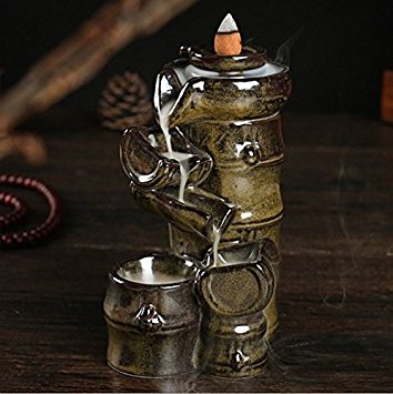 Gift Pro ® Ceramic Backflow Incense Tower Burner Statue Figurine- Free Gift:30 Pcs Incenses, Fragrance Random (Style 12)