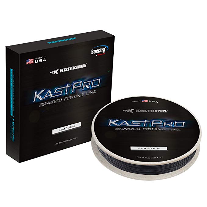 KastKing KastPro Braided Fishing Line - Spectra Super Line - Made in The USA - Zero Stretch Braid - Thin Diameter - On Biodegradable BioSpool! - Aggressive Weave - Incredible Abrasion Resistance!