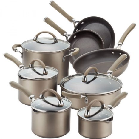 Circulon Circulon Premier Professional 13-piece Hard-anodized Cookware Set Bronze Exterior Stainless Steel Base