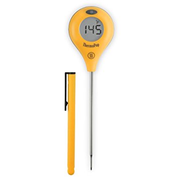 ThermoWorks ThermoPop Super-Fast Thermometer with Backlit Rotating Display (Yellow)