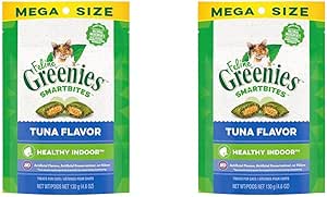 Greenies Feline Smartbites Healthy Indoor Natural Treats for Cats, Tuna Flavor, 4.6 oz. Pouch (Pack of 2)