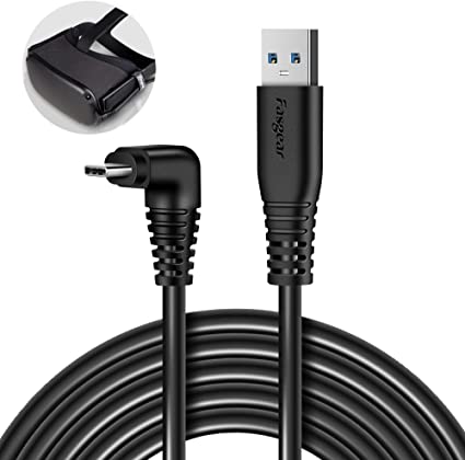 Fasgear 10ft USB 3.1 Gen 1 to Type C Cable 90 Degree, Designed for Oculus Quest Link, 5 Gbps Data Transfer, 3A Fast Charging and Sync Cable for Phones and PC Gaming(3m/10ft Black)