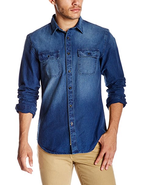 Quality Durables Co. Men's Chambray Button-Up Cabin Shirt