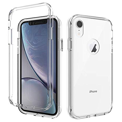 UrSpeedtekLive Clear Series iPhone XR Case, Dual Layer Rugged Back Case with Front Reinforced Frame, Heavy Duty Shock Absorption TPU Bumper Case for Apple iPhone XR - Clear