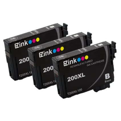 E-Z Ink Remanufactured Ink Cartridge Replacement for Epson 200XL 3 Black Compatible with XP-200 WF-2540 XP-300 WF-2530 XP-410 WF-2520 XP-400 XP-310 Printer