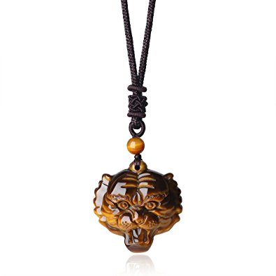 AmorWing Evil Eye Protection Amulet Tiger Pendant Necklace