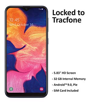 Tracfone Samsung Galaxy A10e 4G LTE Prepaid Smartphone (Locked) - Black - 32GB - SIM Card Included - CDMA - with $30 Airtime Bundle