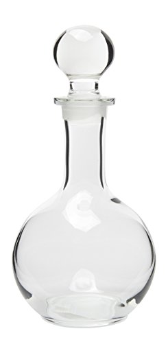Hand Crafted Glass Liquor Decanter with Stopper, Small, 8 Ounce