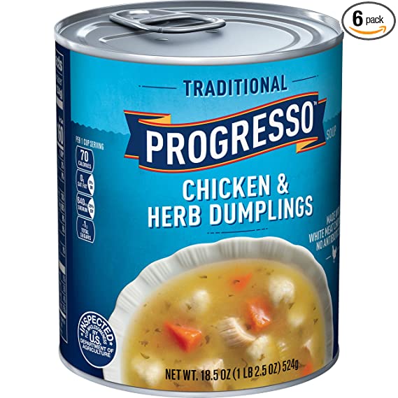 Progresso Traditional Chicken & Herb Dumplings Soup 18.5 oz. Can (pack of 12)