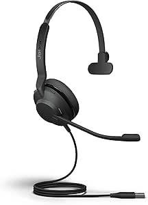 Jabra Evolve2 30 SE Wired Mono Noise-Cancelling Headset - Features 2-Mic Call Technology and USB-A Cable - Works with All Leading Unified Communications Platforms Such as Zoom and Google Meet - Black