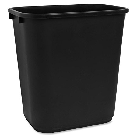 S.P. Richards Company Rectangle Wastebasket, 28 Quart, 14-1/2 x 10-1/2 x 15 Inches, Black (SPR02160)