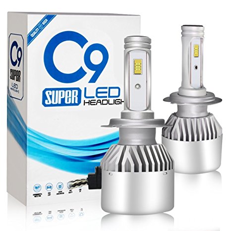 Treedeng H7 LED Headlight Bulbs All-in-One Conversion Kit, Turbo Heat Dissipation, 72W 8000LM 6000K, IP68 Waterproof, 2 Year Warranty
