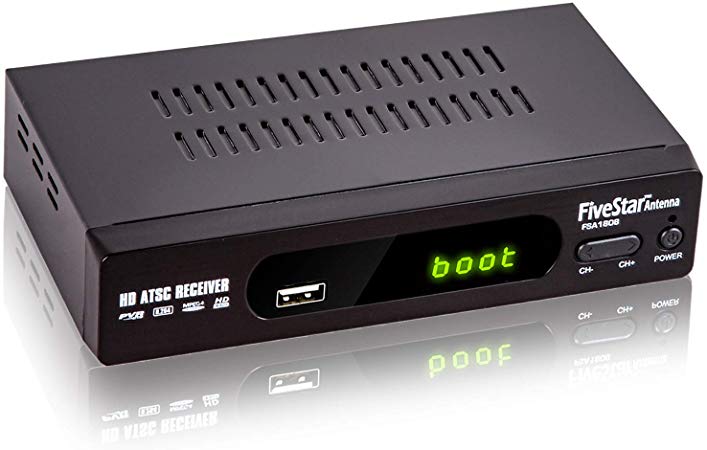 Five Star Converter Box, 1080P ATSC Digital Tuner Box for Analog TV, Supports Recording PVR, Live TV Shows, Multimedia Playback, H.265 Video Decoding, IR Search, Free Local TV Channels