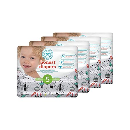 Honest Baby Diapers, Space Travel, Size 5, 100 Count