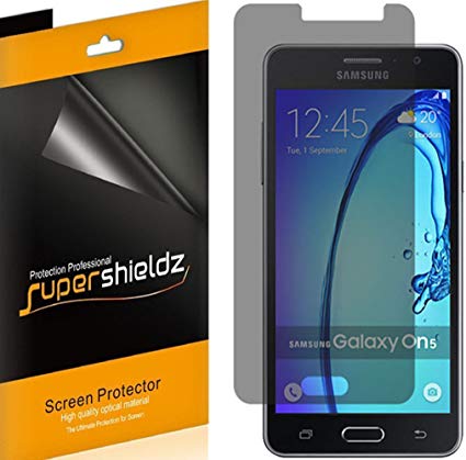 [2 Pack] Supershieldz- Privacy Anti-Spy Screen Protector Shield for Samsung Galaxy On5 -Lifetime Replacements Warranty - Retail Packaging