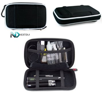 Travel Vape Case compatible with G Pen Herbal Vaporizer Grenco Snoop Dogg |SLIM BLACK NYLON SEMI-HARD SHELL|   Carabiner Hook for Easy Attachment   NextDIA Cable Organizer