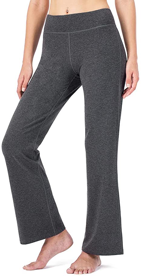 Naviskin Women's Bootcut Yoga Pants Bootleg Pants Back Pockets Petite/Regular/Tall Length (29"/31"/35" Inseam)