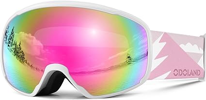 Odoland Kids Ski Goggles, Snowboard Goggles for Youth Skiing Age 8-16, Snow Goggles S2 Double Lens Anti-Fog UV400 Protection