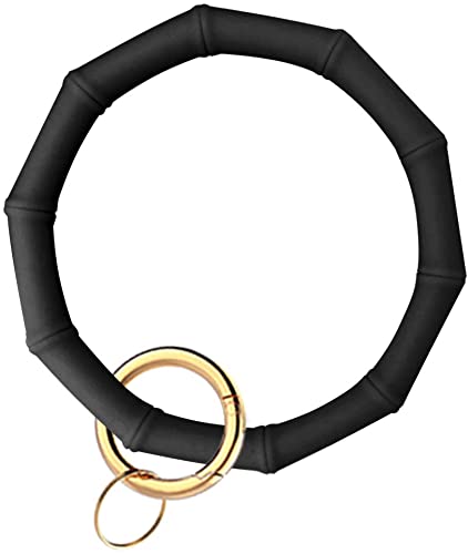 Idakekiy Key Ring Bracelets, Silicon Wristlet Keychain Circle Key Chain Ring Bangle Keyring for Women Girl